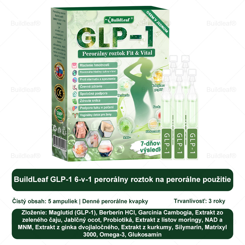 🧑‍⚕️🧑‍⚕️BuildLeaf® GLP-1 8-v-1 Fit & Vital Perorálny Roztok (Len raz denne, viditeľné zmeny už za 7 dní) Pre obezitu, kardiovaskulárne ochorenia, cukrovku, spánkové apnoe, zdravie čriev, problémy s kĺbmi a ďalšie