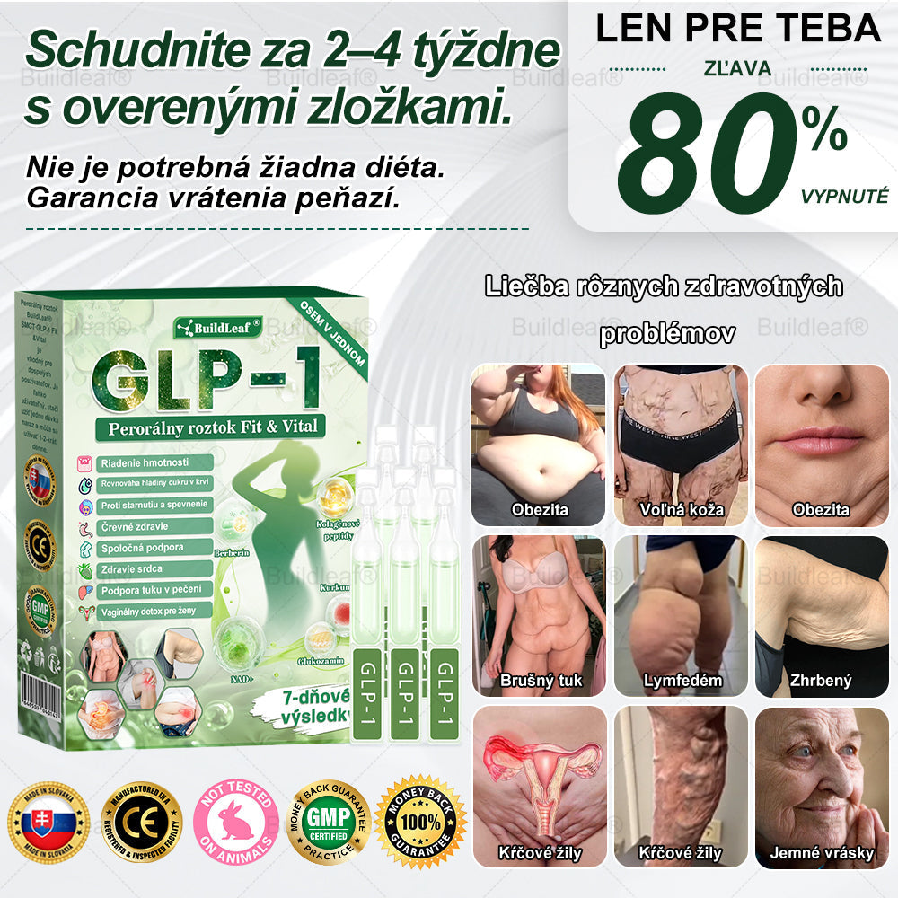 🧑‍⚕️🧑‍⚕️BuildLeaf® GLP-1 8-v-1 Fit & Vital Perorálny Roztok (Len raz denne, viditeľné zmeny už za 7 dní) Pre obezitu, kardiovaskulárne ochorenia, cukrovku, spánkové apnoe, zdravie čriev, problémy s kĺbmi a ďalšie