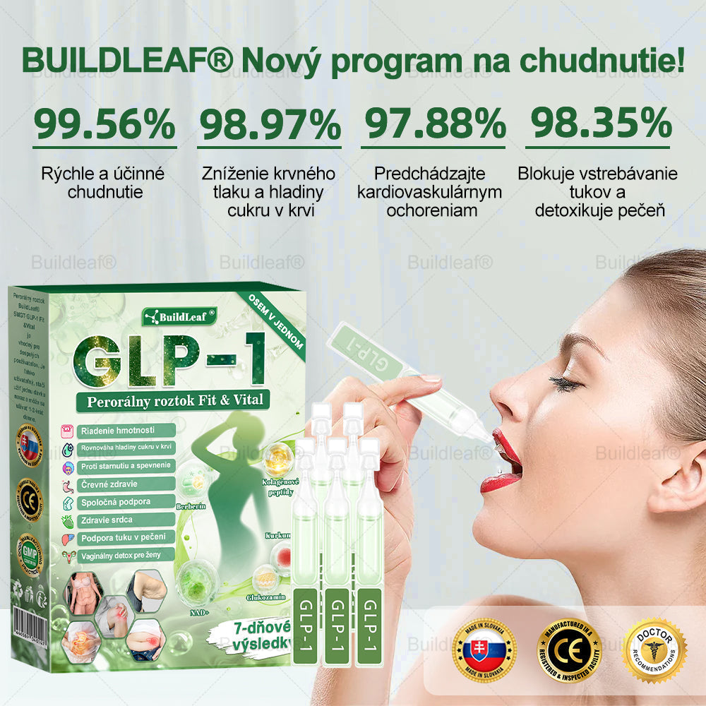 🧑‍⚕️🧑‍⚕️BuildLeaf® GLP-1 8-v-1 Fit & Vital Perorálny Roztok (Len raz denne, viditeľné zmeny už za 7 dní) Pre obezitu, kardiovaskulárne ochorenia, cukrovku, spánkové apnoe, zdravie čriev, problémy s kĺbmi a ďalšie